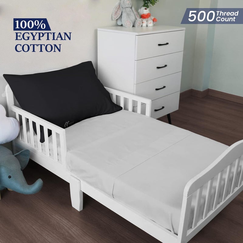 Ambition Home Toddler Travel Small Pillow Cases with Zipper Closure Pillow Cover Set of 2 Travel Pillow Cover 500 Thread Count 100% Soft Egyptian Cotton Travel Pillow case 14x20 inch, Black - Image 4